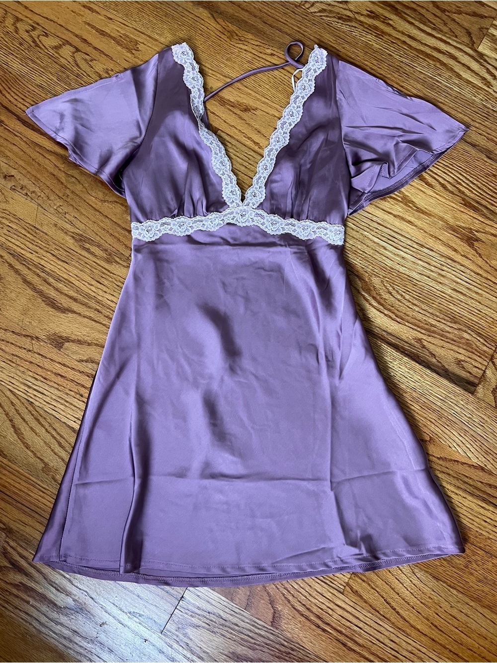 Princess Polly Lavender Satin Lace-Trim Chemise